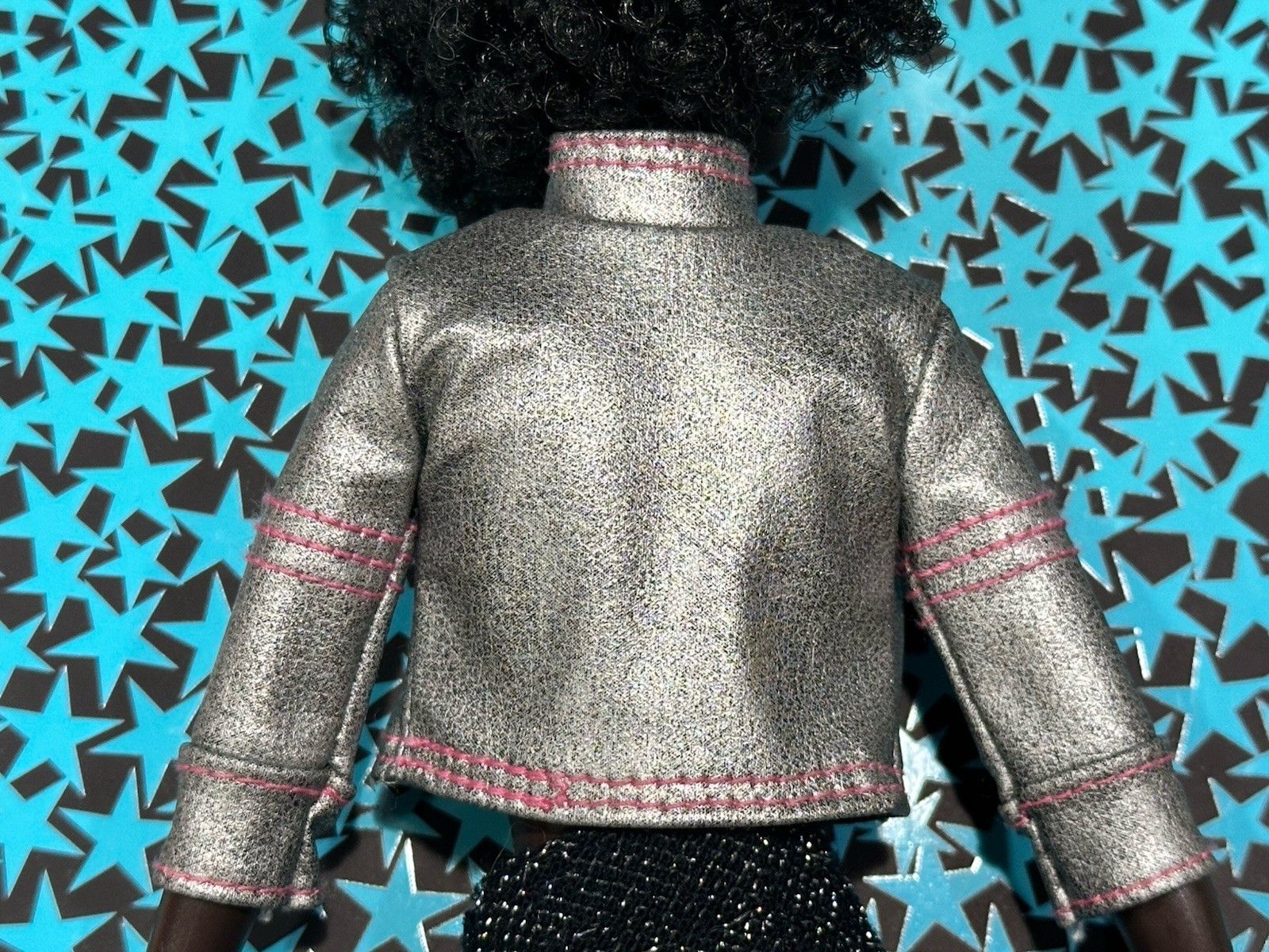 Barbie Fashion Fever Silver Leather Looking Rockstar Jacket  💿