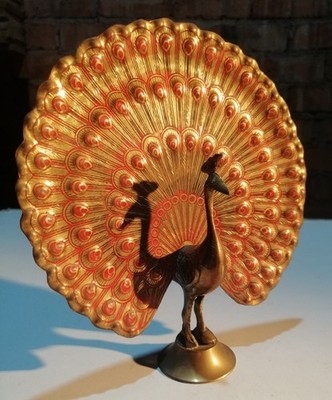Vintage Indianer Messing Pfau Figur Ornament