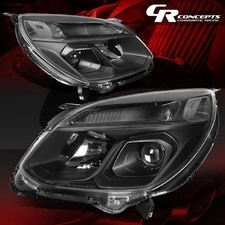 PAIR BLACK CLEAR PROJECTOR HEADLIGHT LAMPS ASSEMBLY FOR 2016-2017 CHEVY EQUINOX