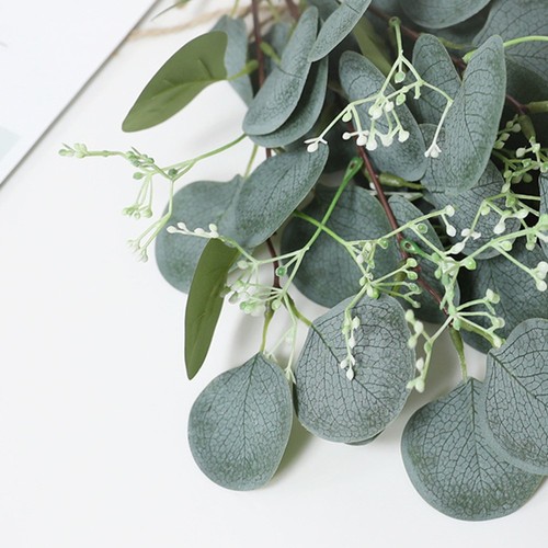 10 pezzi di simulazione fiore eucalipto foglie decorazioni per feste di nozze - Imagen 12 de 12