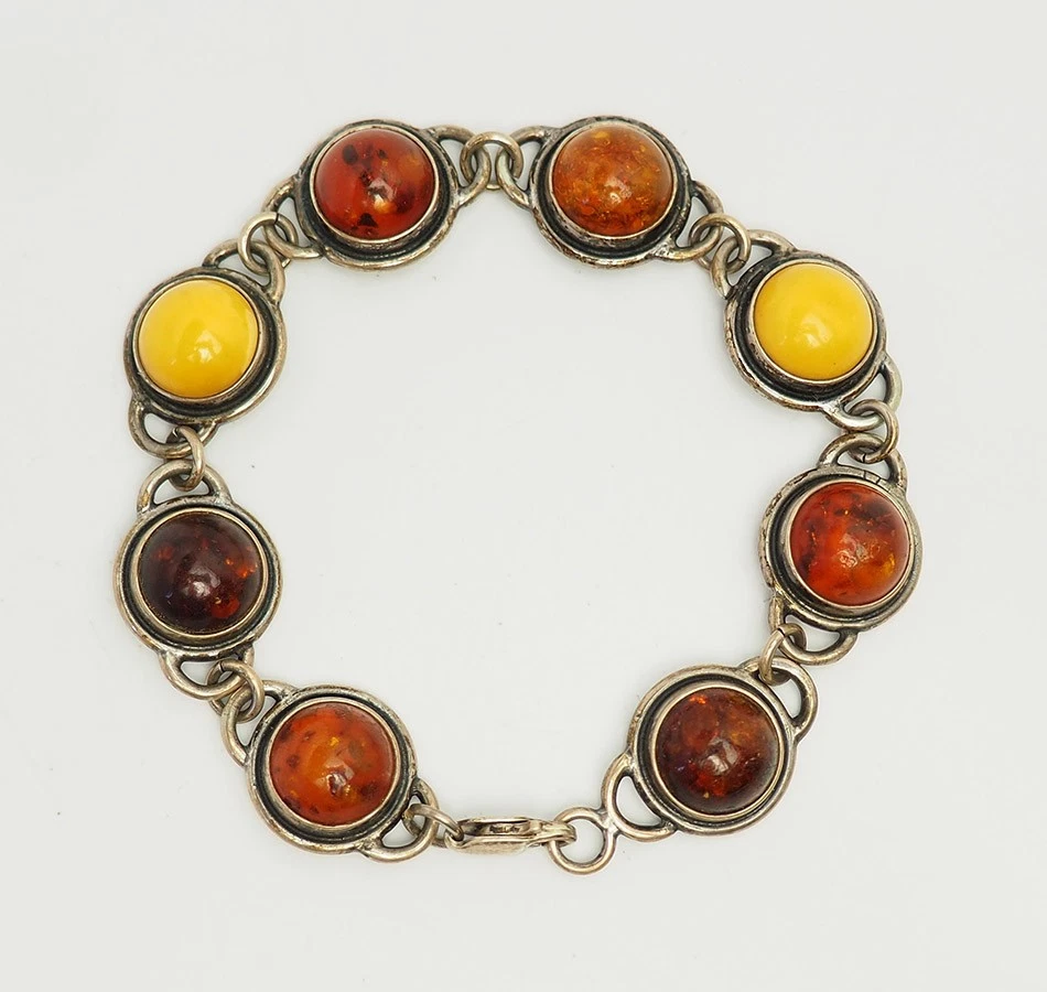 Classic Designer GL549 Bracciale In Argento 925 Con Ambra Baltica – Pietre 13x10x8 Mm – 19 Cm - 4