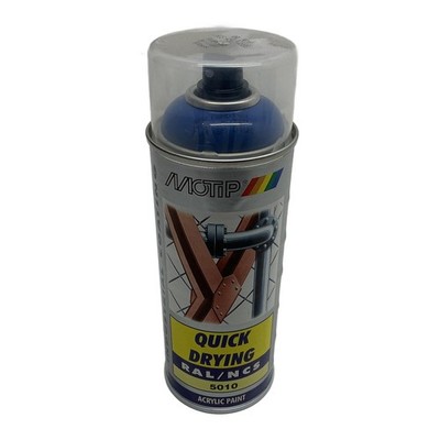 Quick Drying Acrylic Paint - RAL 5010 Gentian Blue MOTIP, Acrylic spray paint...