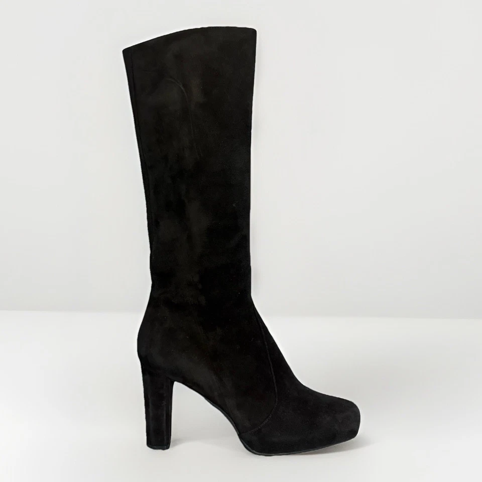 STUART WEITZMAN STIVALI PELLE SCAMOSCITA NERO - Immagine 2 di 4