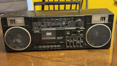 Fisher Boombox AM-FM Cassette Stereo 1980s Model PH-402 For Parts Or Repair