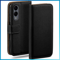 Samsung Galaxy S25 Edge HüLle Klappbar Mit Kartenfach Pu Leder Schwarz