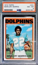 1972 Topps Football #331 Mercury Morris Miami Dolphins PSA 8 NM-MT Trading Card