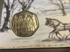 GB STAMPS RARE ISLE OF MAN CHRISTMAS COIN FIRST DAY COVER 2002 WITH MINT COIN