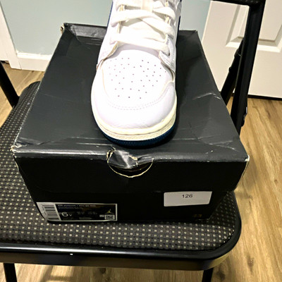 Jordan Air Jordan 1 Mid SE Unisex Kids Sneaker US 6 Leather Mid Top White/Blue