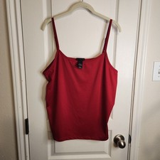 Lane Bryant Red Spaghetti Strap Camisole Tank Top, Size 18/20W