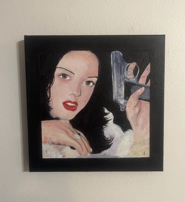 Rose McGowan  gunmetal  Acrylic On Canvas 12x12