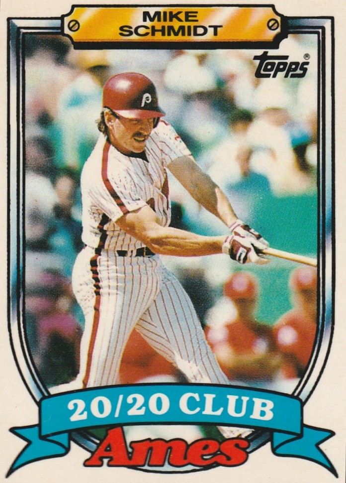 Mike Schmidt 1989 Topps Ames 20/20 Club #27 Philadelphia Phillies