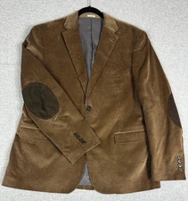 Saddlebred Blazer Mens 42R Brown Corduroy Heritage Elbow Patch Jacket Sport Coat