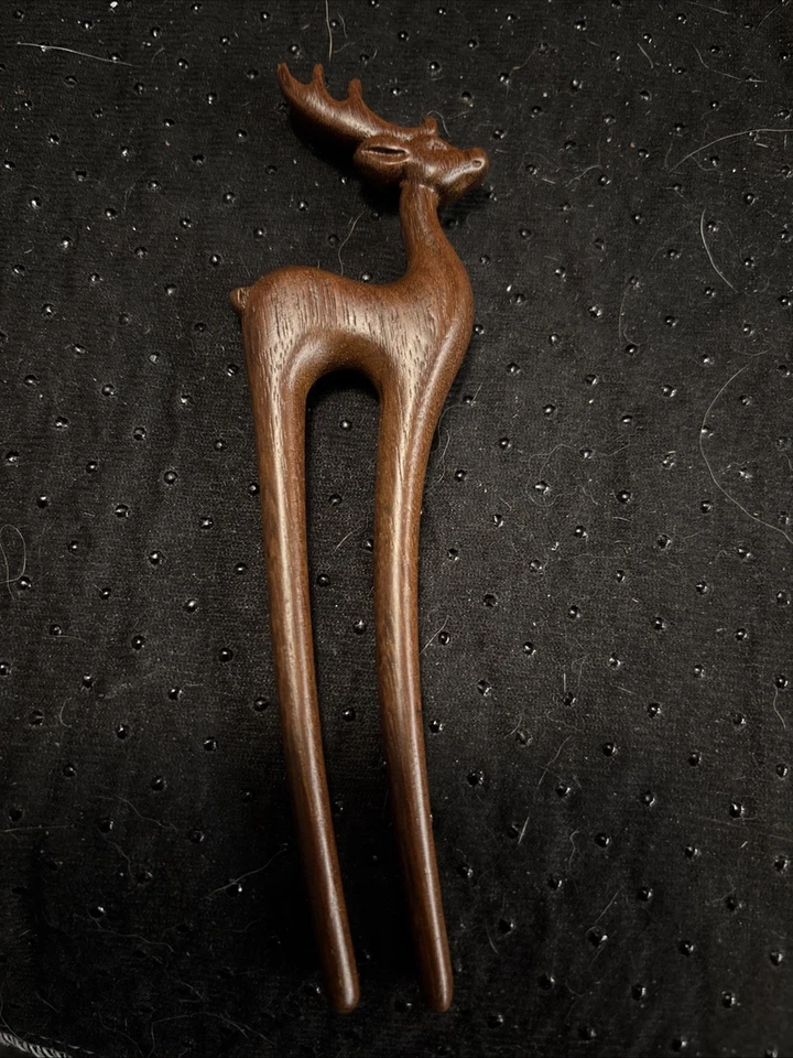 4 palos de madera en forma de U horquillas francesas de madera tallada hechas a mano Foto 3 de 4