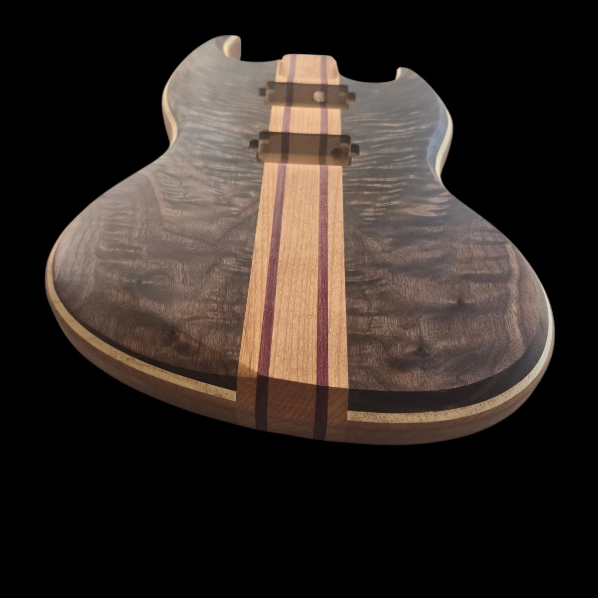 SG Style Custom Guitar Body 1 of a Kind Handmade Walnut/Alder Luthier