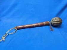 Vintage Ceremonial Mace – 36" Nickel-Plated Brass Head – Fraternal / Parade