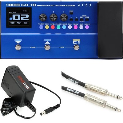Boss GX-1B Bass Effects Processor Pedal with Power Supply and Cable