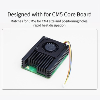 Schwarzer Kühler für für Raspberry Pi CM5 CM4 für PWM Velocity Control Lüft