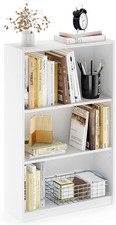 FURINNO JAYA Simple Home 3-Tier Adjustable Shelf Bookcase, White 3-Tier,