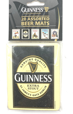 Set of 20 Guinness Beer Mats 4 Each Of 5 Designs NIB Vintage Pictures 