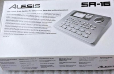 Alesis SR-16 Tabletop Drum Machines, MIDI, MIDI I/O Ports, black