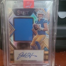 2022 Panini Select Jumbo Swatches Justin Herbert Auto MEM Copper Prizm /49