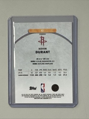 2025-26 Topps Finest Kevin Durant Common Purple Xfractor /150 | eBay