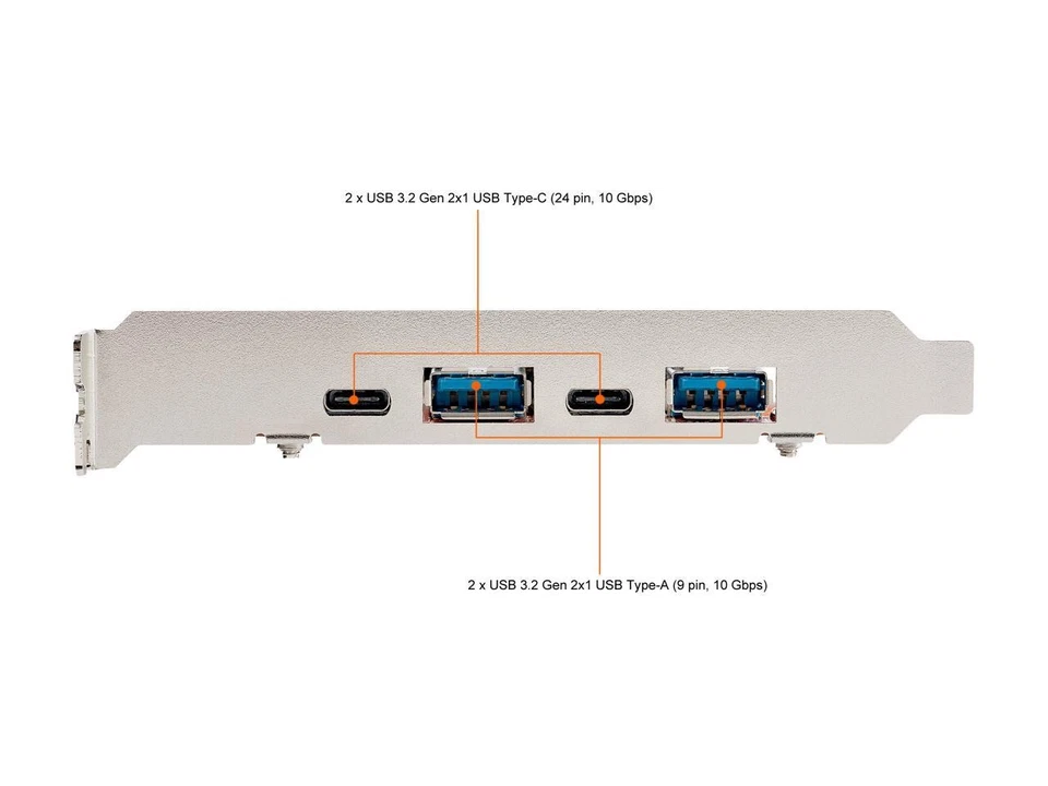 4-Port USB PCIe Card, 10Gbps USB PCI Express Expansion Card w/ 2 Controllers, 2x - Image 3 of 4