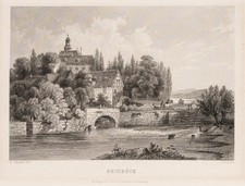 GRAY (*1813) nach LAEISZ (*1803), Reinbeck-Szene mit Brücke, um 1840, Sst.