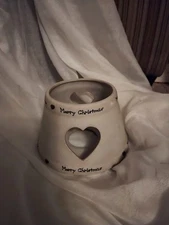 Amy's Loft Crazy Mountain Ceramic Candle Holder Shade Topper 9"