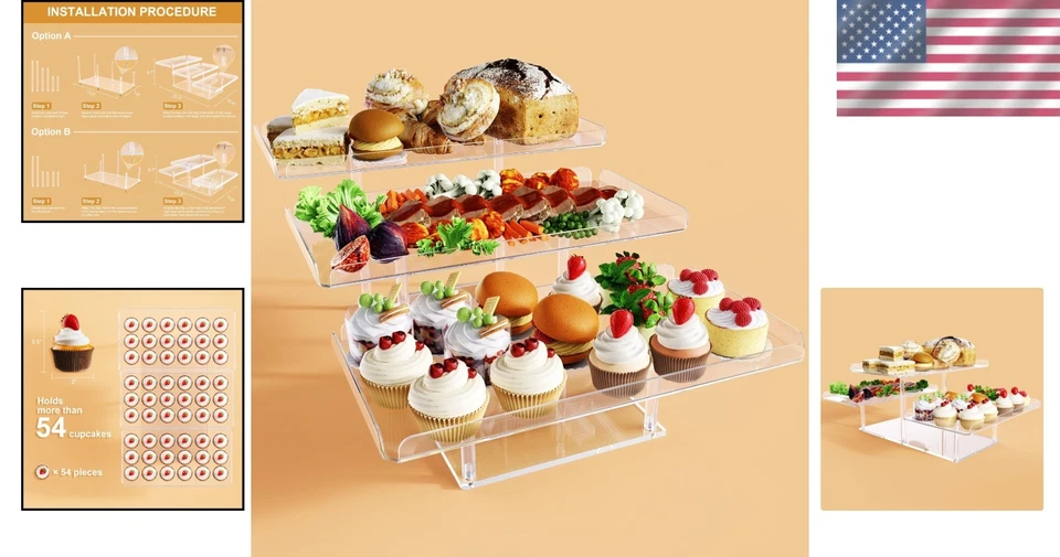 Acrylic Cupcake Buffet Stands - Dessert Table Display Set - Image 2 of 4