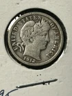 1912-D F/F+ Silver Barber Dime,  Nice Grade Coin for a collection