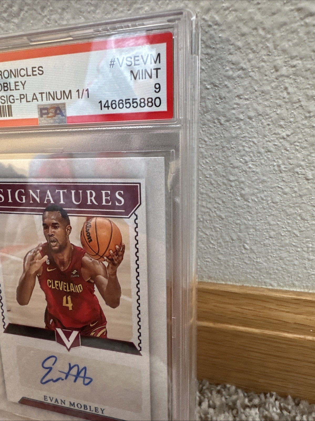 2022 Chronicles Evan Mobley Vertex Sig-Platinum 1/1 PSA 9 MINT view 5