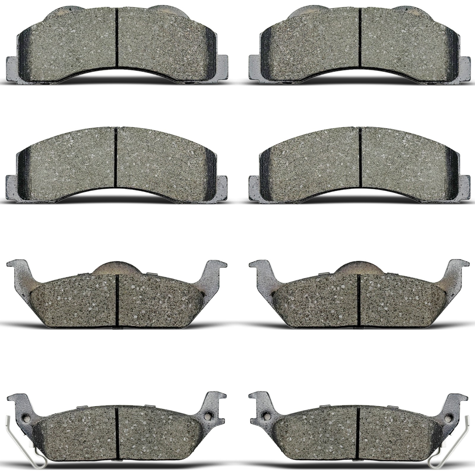 Front & Rear Disc Ceramic Brake Pads for 2010 2011 Ford F150 6-Lug Models