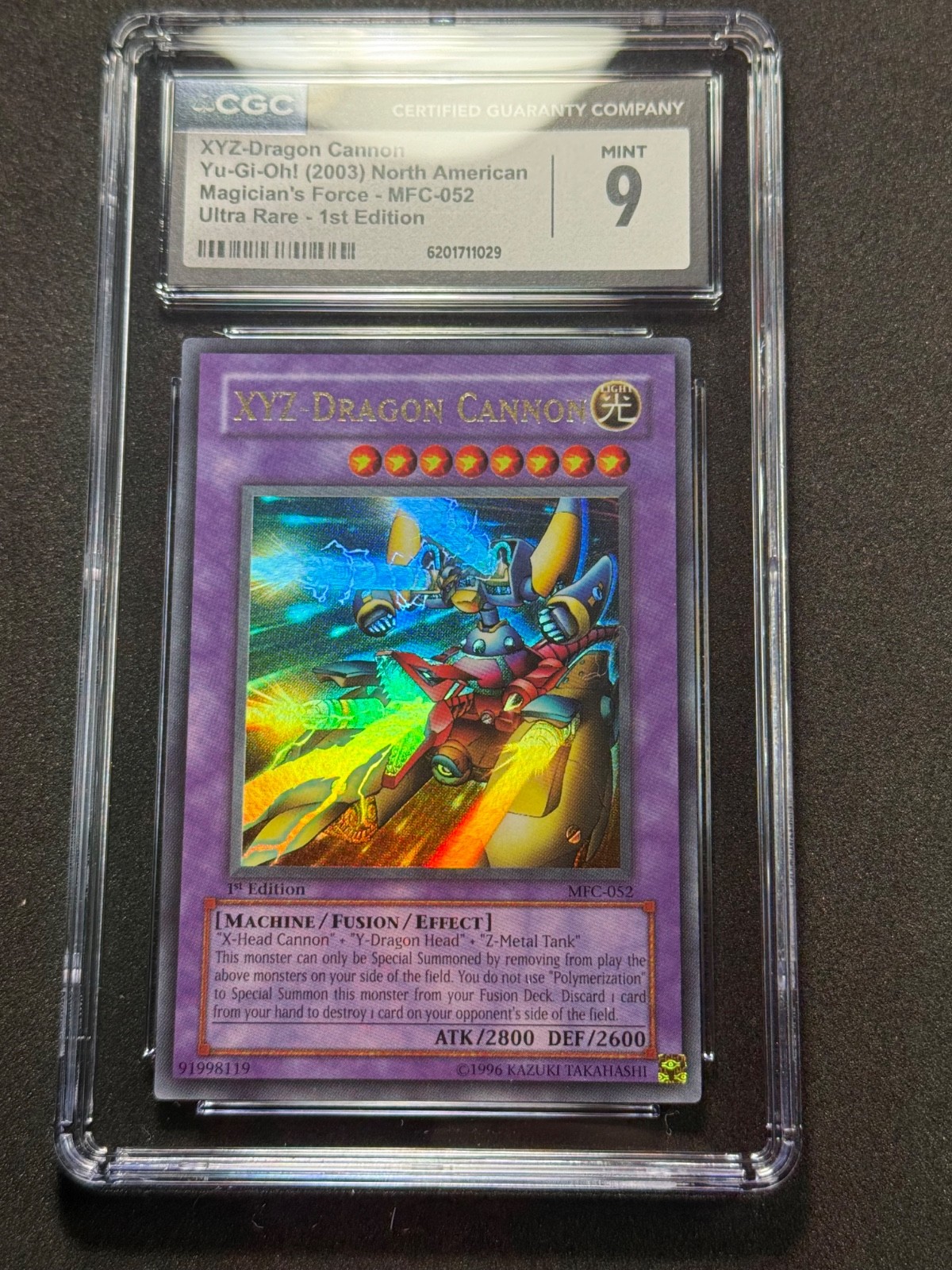 Yugioh CGC 9 XYZ-Dragon Cannon MFC-052 1st Edition Ultra Rare CLEAN Regrade? view 3