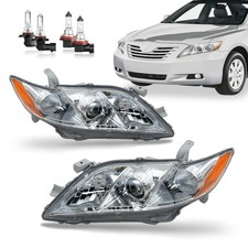 For 2007 2008 2009 Toyota Camry Leftright Headlights Chrome Headlamps W Bulbs