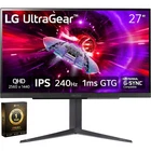 LG 27" UltraGear QHD 1ms 240Hz Gaming Monitor (Open Box) + 1 Year Warranty Pack