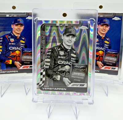 Max Verstappen 2025 Topps Chrome F1 Pole Position RayWave ##117 Red Bull + Bases