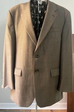 Men  s Lauren Ralph Lauren 2 Pc Suit Brown Window Pane 42R 36W x29  