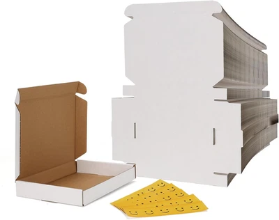 100 Stück 7x5x1 kleine Versandkartons, weiß Wellpappe Versandkarton für P - Bild 1 von 4
