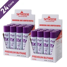 11X Lighter Butane Gas Refill Fluid Fuel Refined 10.14 oz Ultra Pure 24 Cans