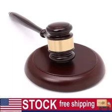 1 Set Gavel and Block Wooden Judge Hammer Gavel Sound Block Court Hammer Judge