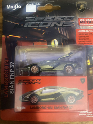 LAMBORGHINI SIAN FKP 37 GREEN 1/64 DIECAST MODEL CAR BY MAISTO 15700-24F-GRN
