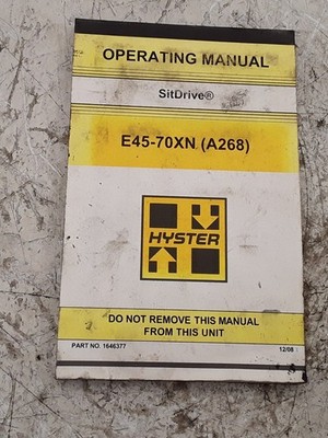 Hyster Operating Manual 1646377