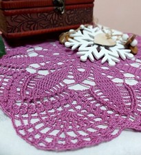 Handmade Crochet Mandala Table Doily - Cotton - Lilac - Centerpiece / Home Decor