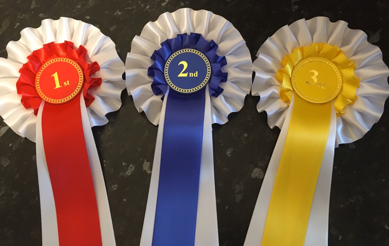 2 tier Rosettes 1st-3rd,1st-4th, 1st-5th, 1st-6th in quality single ...