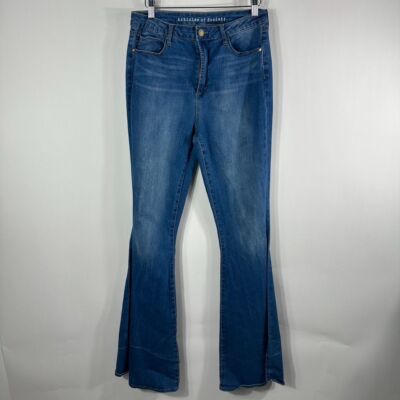 Articles of Society Women Flare Side Slits Jeans Sz Blue Stretch