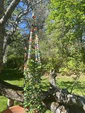 Boho Beaded Plant Hanger. Wooden Beads