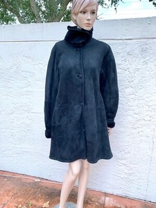 shearling swing coat