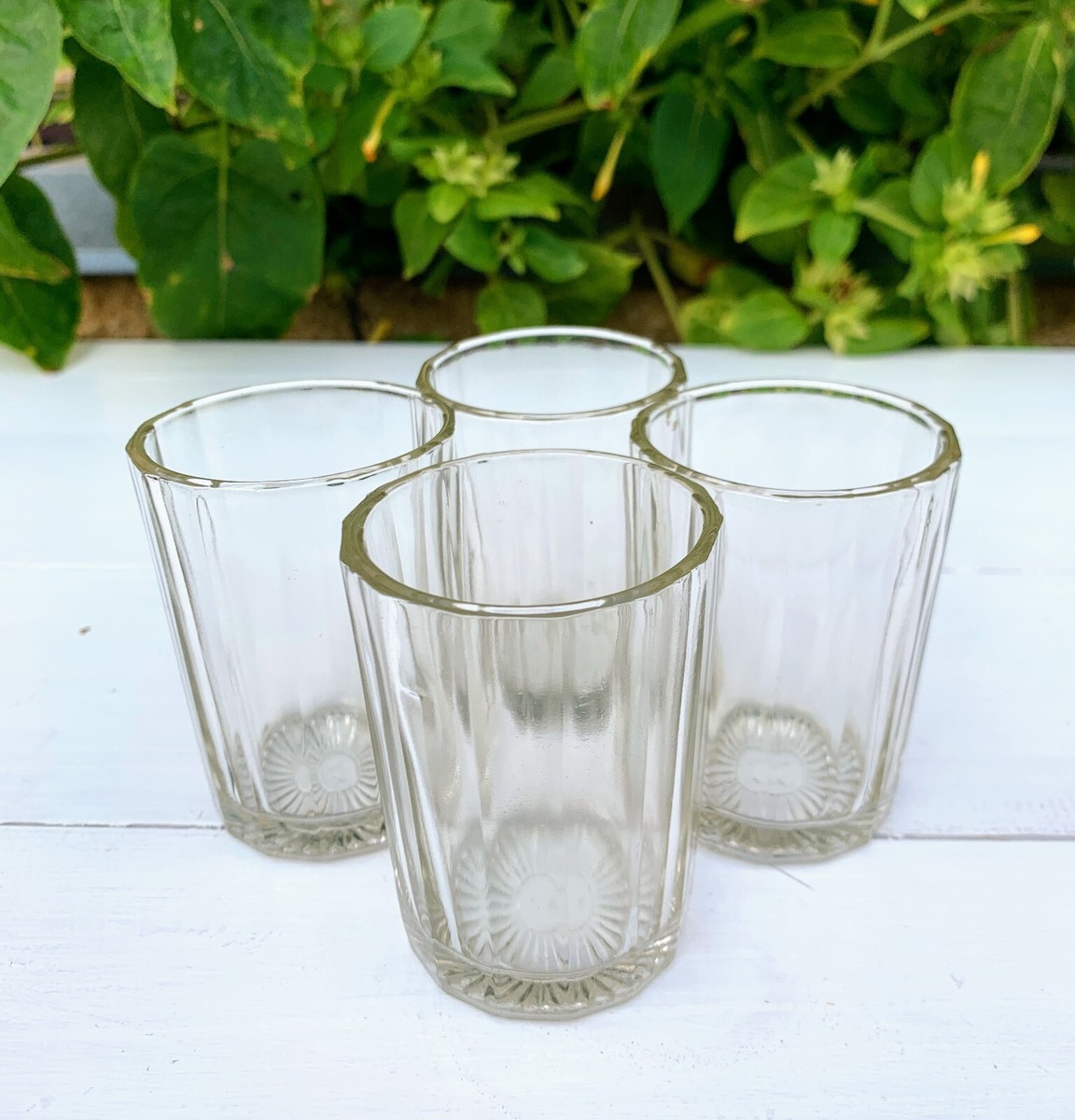 Vintage Soviet Vodka Glasses set 4 glasses Faceted Glass Granenniy Stakan |  eBay