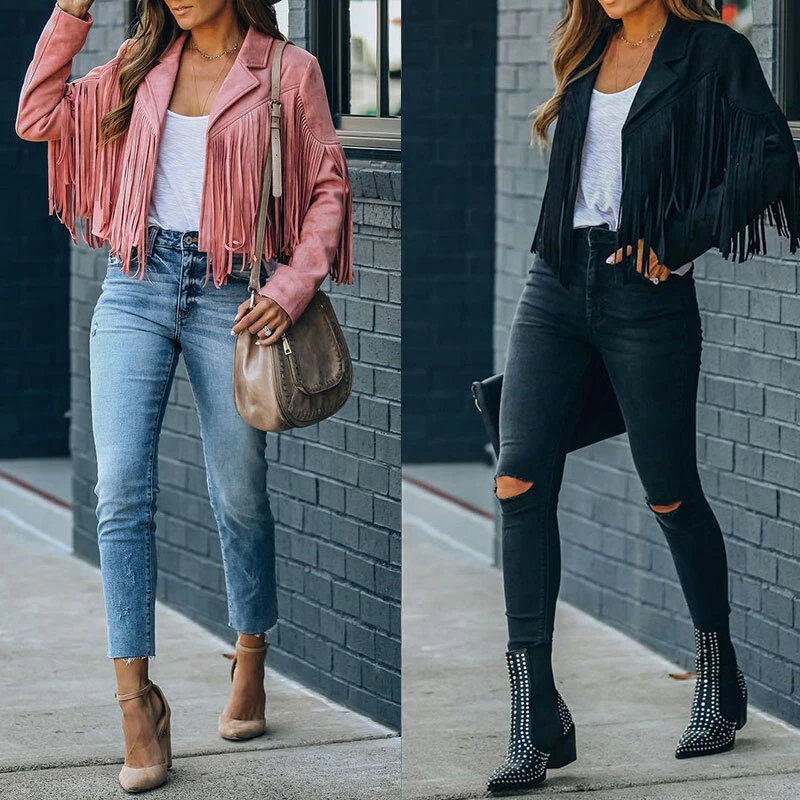 Faux suede clearance long jacket womens